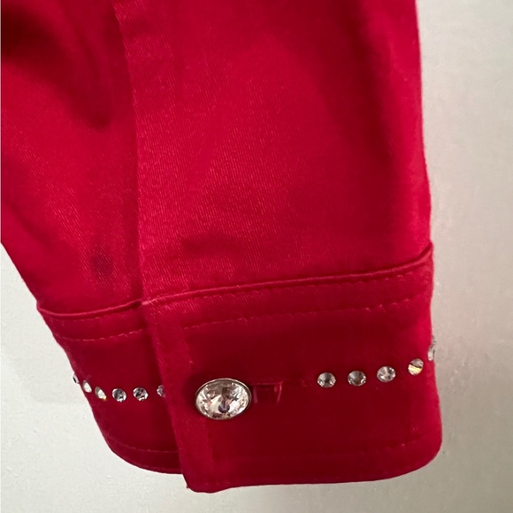 CHRISTINE ALEXANDER RED WESTERNWEAR JACKET EMBELISHED W/RHINESTONES SIZE SMALL - Picture 5 of 8